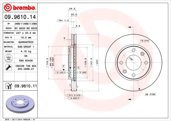 

Brembo 09961014
