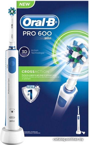 Электрическая зубная щетка Oral-B Pro 600 Cross Action D16.513 (белый)
