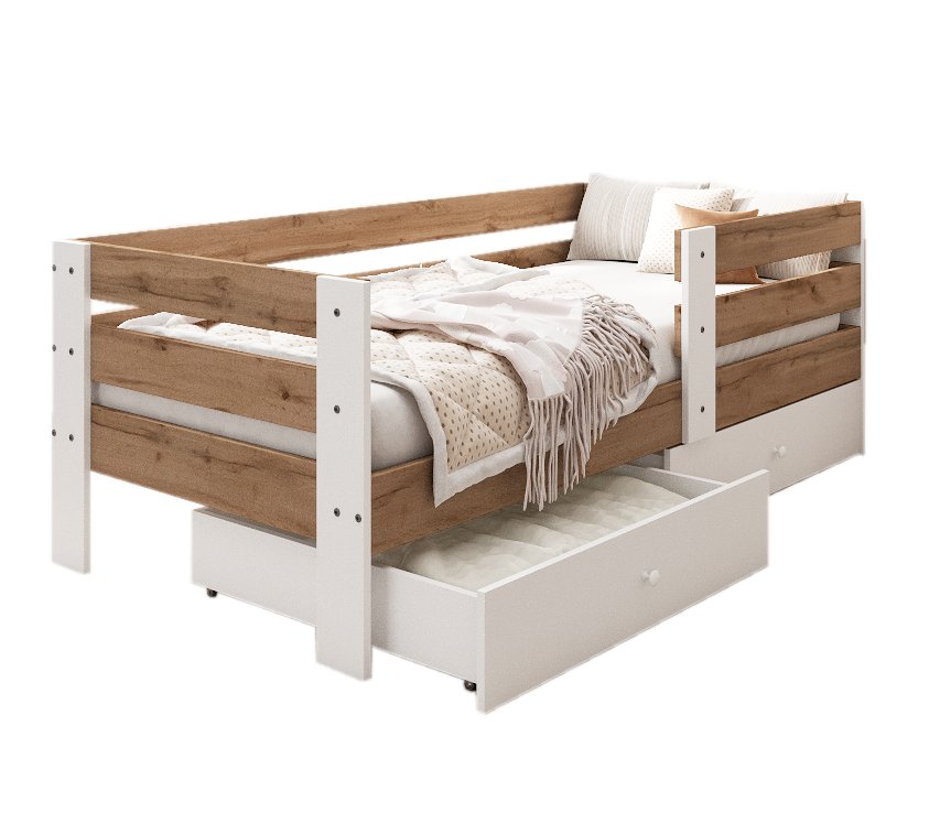 Кровать-тахта EcoWood Атланта-2 с ящиками 80х180 ECO.001.00051.80-180.376WML/101SE
