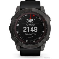 Умные часы Garmin Fenix 7X Sapphire Solar (серый карбон/черный)