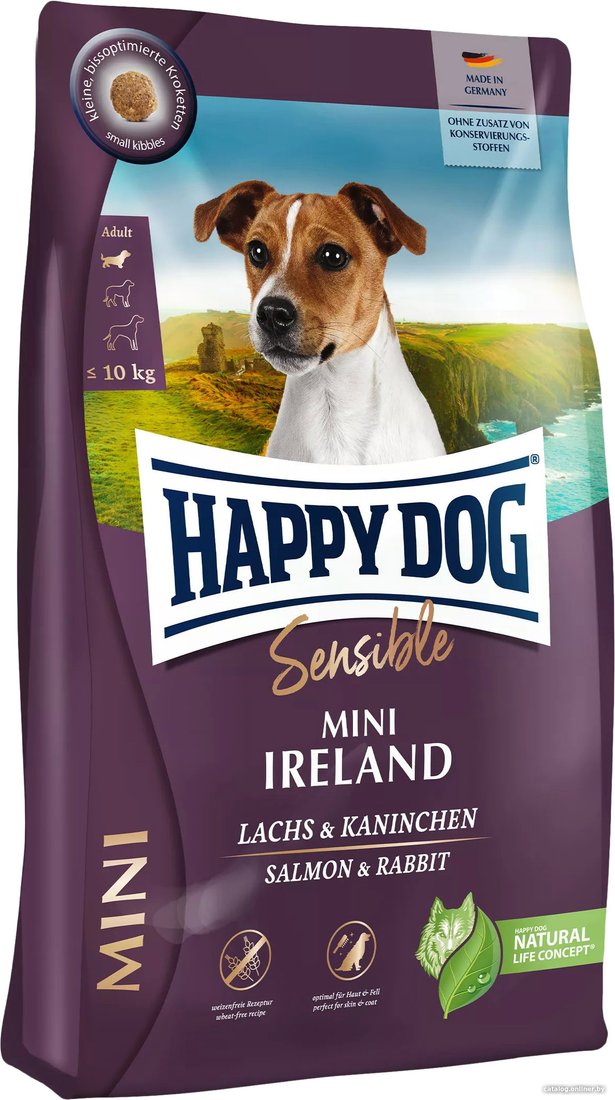 Сухой корм для собак Happy Dog Sensible Mini Ireland (для мелких пород с лососем и кроликом) 10 кг