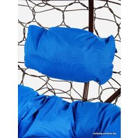 Подвесной диван M-Group Лежебока 11180210 (с коричневым ротангом/синяя подушка)