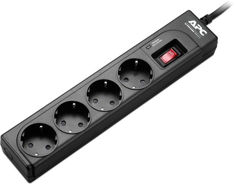 

Сетевой фильтр APC Essential SurgeArrest 4 розетки, чёрный (P43B-RS)