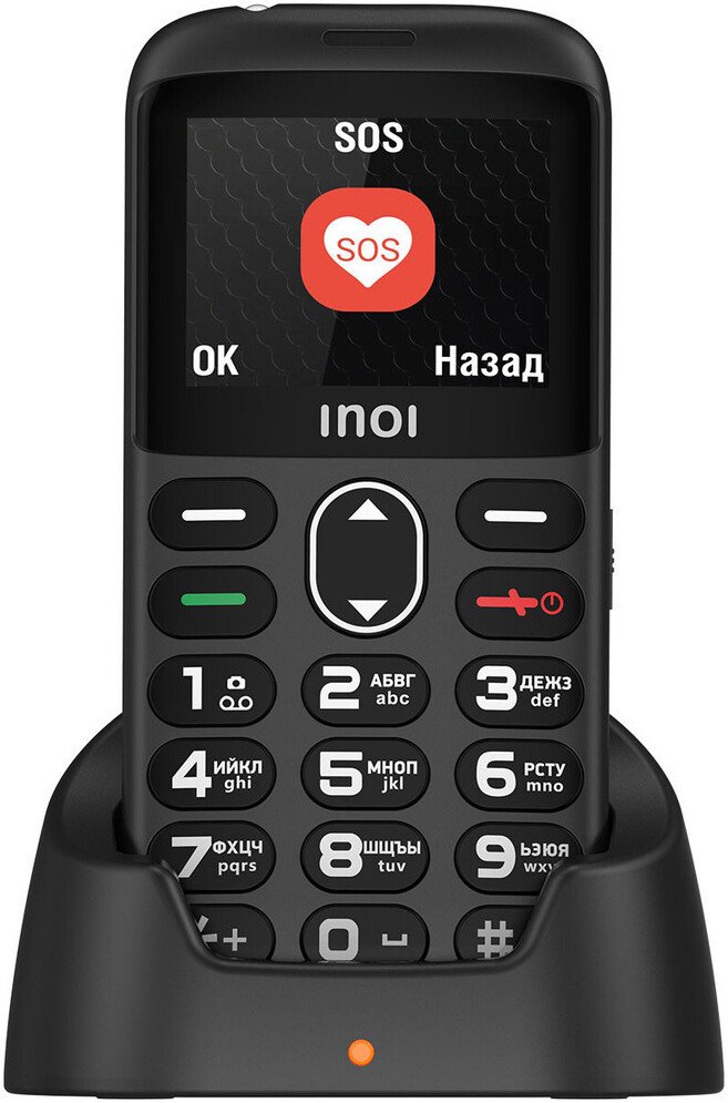 Кнопочный телефон Inoi 118B Senior (черный)
