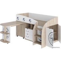 Двухъярусная кровать Трия Немо 180х80 (дуб сонома/белый)