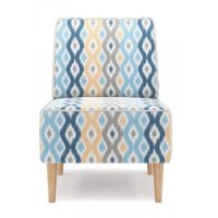 Интерьерное кресло Mio Tesoro Одос Принт (абстракция голубой/микровелюр)