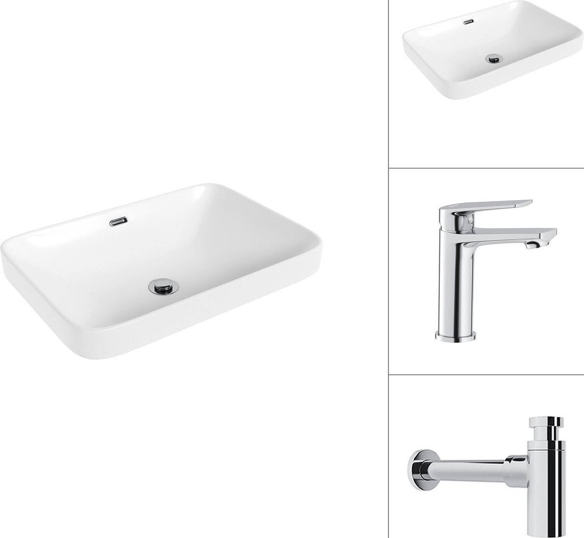 

Умывальник Lauter 21441B + Sky 21CK533C с сифоном 21635CH (хром)