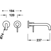 Смеситель без скрытого механизма Tres Study 26230022AC