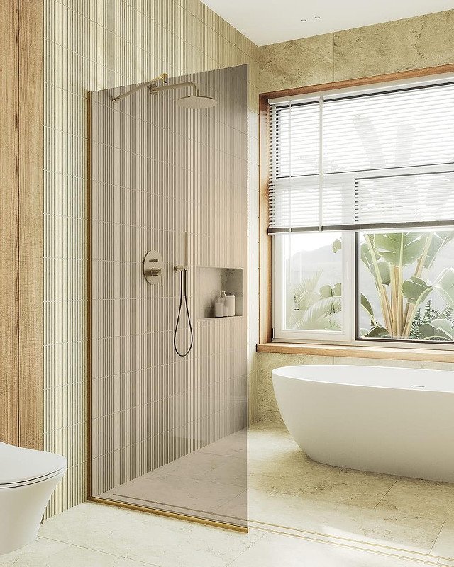 

Душевая стенка MaybahGlass 99x195 MGD-1353-3у (бронзовое стекло/золото)