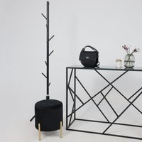 Пуфик AksHome Boot (черный велюр/золото)