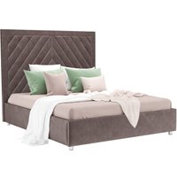 Кровать Мебель-АРС Мишель 140 (бархат серо-шоколадный Star Velvet 60 Coffee)