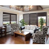 Шторы день-ночь Delfa СРШ 01МД DN-4305 120x160 (шоколад, рисунок натур)