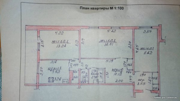 3-комн. квартира — Орша, улица Флерова,8