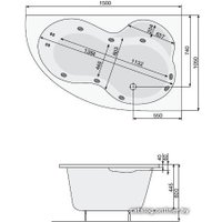 Ванна Poolspa Mistral 150x105 R Economy 1 PHA6C10SO1C0000