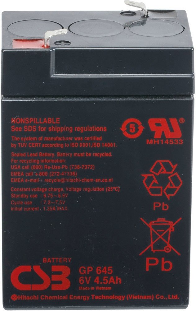 

Аккумулятор для ИБП CSB Battery GP645 (6В/4.5 А·ч)