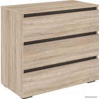 Комод Кортекс-мебель Бари 80 3ш (дуб сонома/дуб сонома/береза)