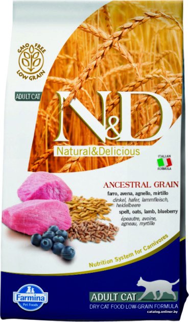 Сухой корм для кошек Farmina N&D Low Grain Cat Lamb & Blueberry Adult 1.5 кг