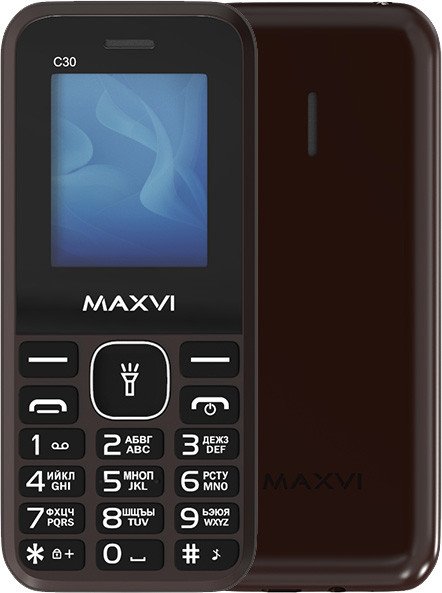 

Кнопочный телефон Maxvi C30 (коричневый)