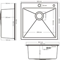 Кухонная мойка Schtoff Best Decor Silver 5050 + коландер KR-1 Grey + дозатор SD-1 SILVER