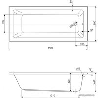Ванна Cezares Plane Mini Solo 170х80