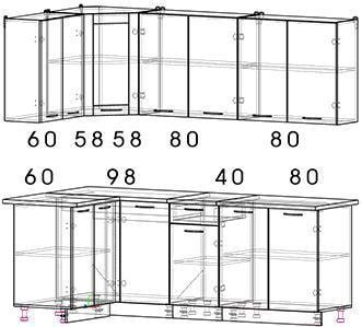 

Готовая кухня Интерлиния Мила 12x22 (дуб белый/дуб серый)