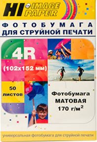 

Фотобумага Hi-Black Hi-Image Матовая 10.2x15.2 170 г/кв.м. 50 л [A20290]