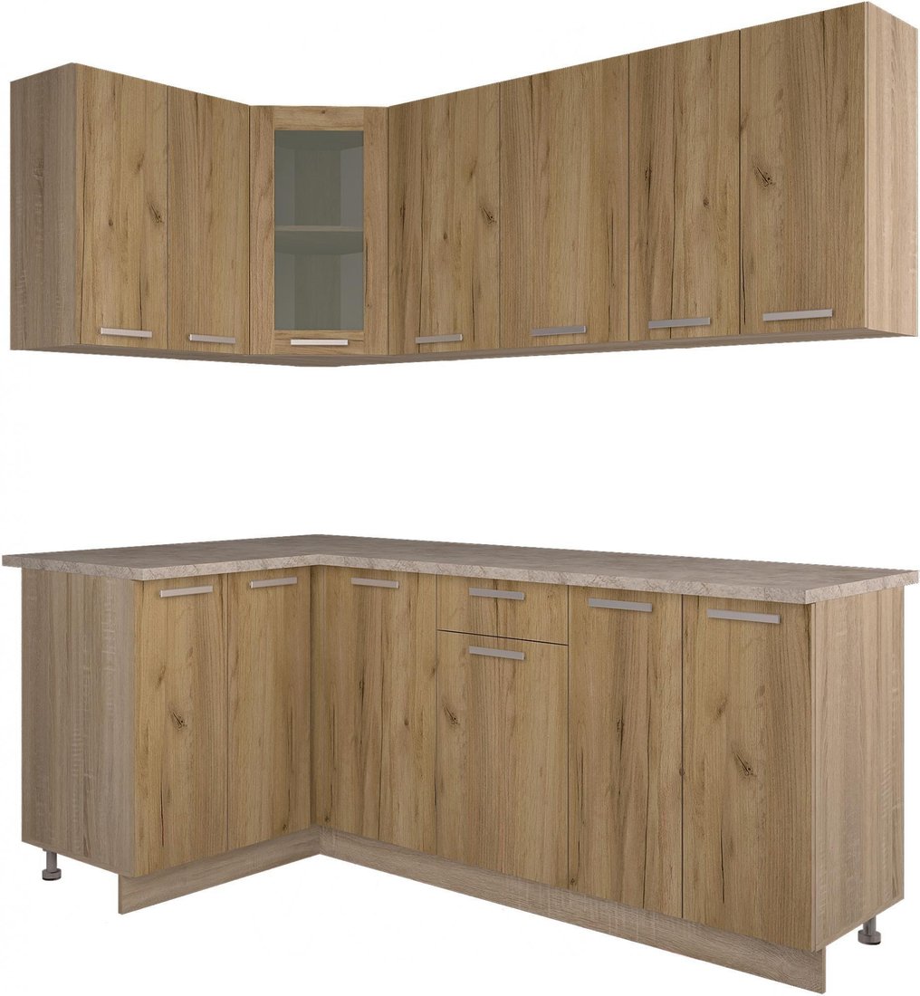

Готовая кухня Интерлиния Мила 12x20 (дуб золотой)