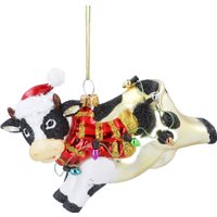 Елочная игрушка Gisela Graham All Glass Прыгающая корова 00996 в Бобруйске