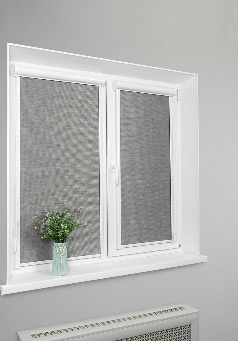 

Рулонные шторы Sundays Home UNI-2 LM 49-04 64x160 (серый, левая)