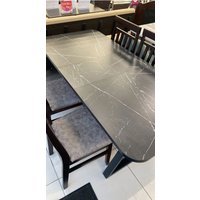 Кухонный стол Боринское Мебель Ричи (черный мрамор/металл черный)