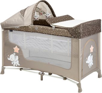 Манеж-кровать Lorelli San Remo 2 Layers Plus 2020 (beige elephant)