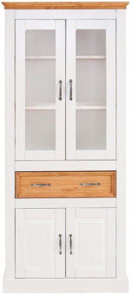 

Шкаф-витрина Диприз Landhouse Д.30004.1 (сосна, белый/бейц отто)