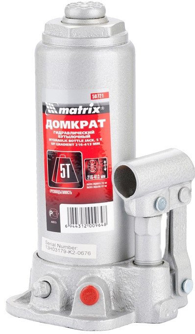 

Бутылочный домкрат Matrix 50721 5т.