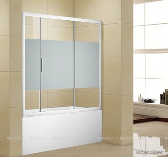 Стеклянная шторка для ванны Aquanet Practic AE10-B-155H150U-CP (прозрачное стекло/шелкография)