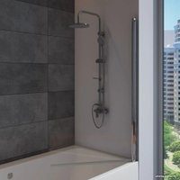 Стеклянная шторка для ванны Teymi Solli 85x140 T00204 (прозрачное стекло/хром)