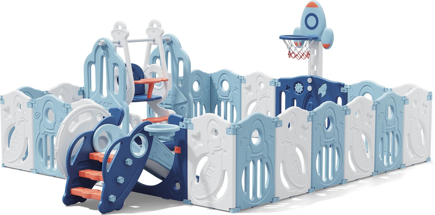 

Игровой манеж UNIX kids SUPREME Space 200x240 Blue с качелями