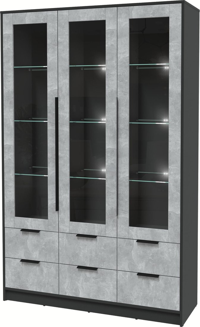 

Шкаф-витрина Интерлиния Концепт КТ-ШВ3 с подсветкой (бетон/антрацит)