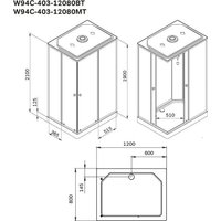 Душевая кабина AM.PM X-Joy 120x80 W94C-403-12080BT (черный матовый/прозрачное стекло)