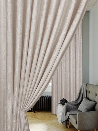Комплект штор Mio Tesoro Мрамор 150x270 (2 шт, молоко)