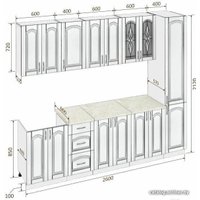 Готовая кухня Кортекс-мебель Корнелия Ретро 2.6м (венге светлый/венге/марсель)