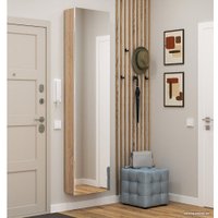 Тумба для обуви Трия Тип 16 с зеркалом (дуб сонома/белая шагрень)