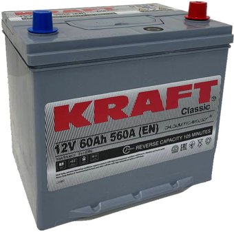 Автомобильный аккумулятор KRAFT Asia 60 JR+ (60 А·ч)