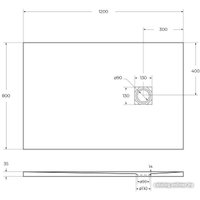 Душевой поддон BelBagno TRAY-MR-UNO-AH-120/80-35-W 120x80