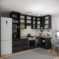 Готовая кухня ВерсоМебель Эко Премиум 1.2x2.7 правая (кашемир/ст. дуб вотан)