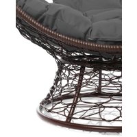 Кресло M-Group Кокос на подставке 11590209 (коричневый ротанг/серая подушка)