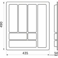 Лоток для столовых приборов AKS Comfort 50x490 (металлик)
