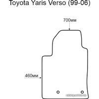Коврик для салона авто Alicosta Toyota Yaris Verso 99-06 (водитель, ЭВА 6-уг, черный)
