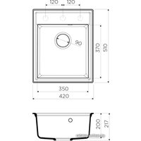 Кухонная мойка Omoikiri Daisen 42 DC