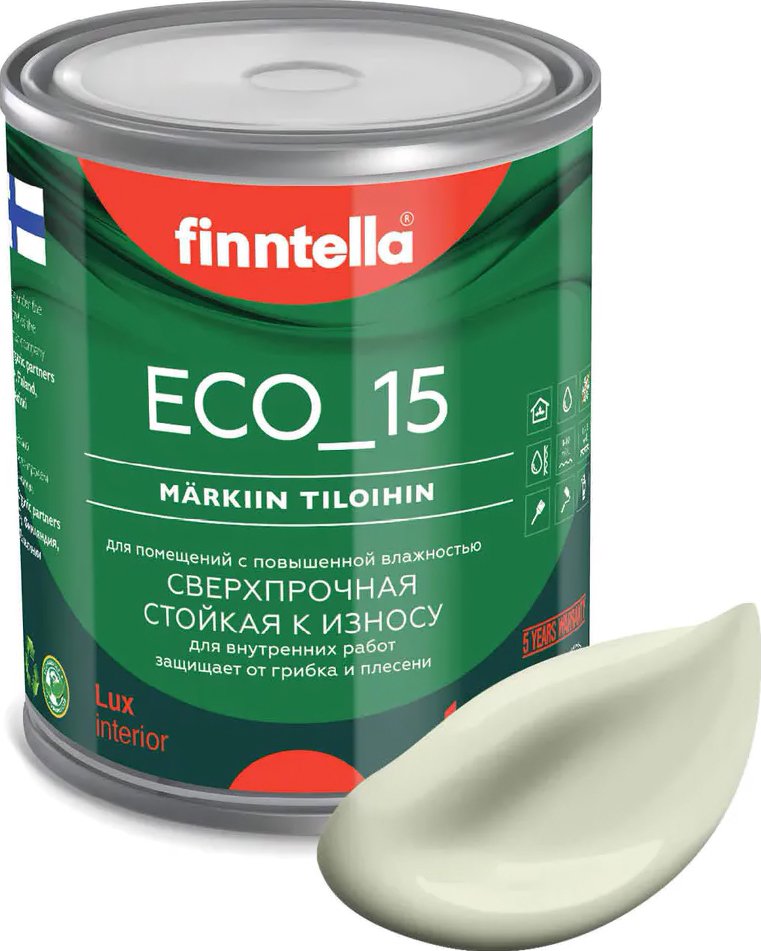 

Краска Finntella Eco 15 Lootus F-10-1-1-FL122 0.9 л (пастельно зеленовато-желтый)