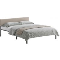 Кровать Домаклево Лофт с мягкой спинкой 160x200 (черный/светлый)